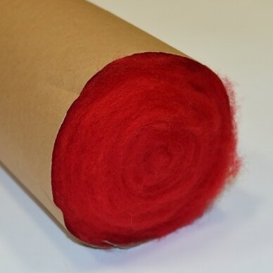 New Zealand carded wool 50g. ± 2,5g. Color - red, 27 - 32 mik. (Kopija)