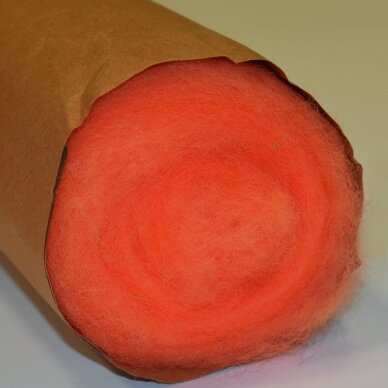 New Zealand carded wool 50g. ± 2,5g. Color - pink, 27 - 32 mik. (Kopija)