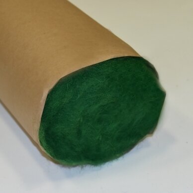 New Zealand carded wool 50g. ± 2,5g. Color - green, 27 - 32 mik. (Kopija)