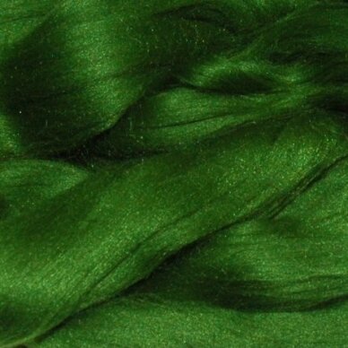 Prekės kodas AG6037. Akrilo gijų pluoštas veltų gaminių dekoravimui. Spalva:  žalia. Pakuotėje 10 gramų.