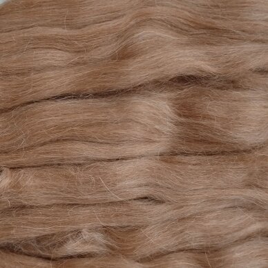 Alpaca wool tops 50g. ± 2,5g. Color - chestnut brown. (Kopija)