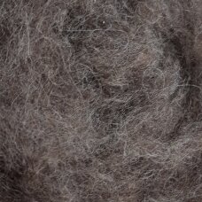 Tyrol carded wool. Color - dark brown melange, 27 - 32 mik.
