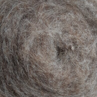 Tyrol carded wool Color - brown melange, 27 - 32 mik.