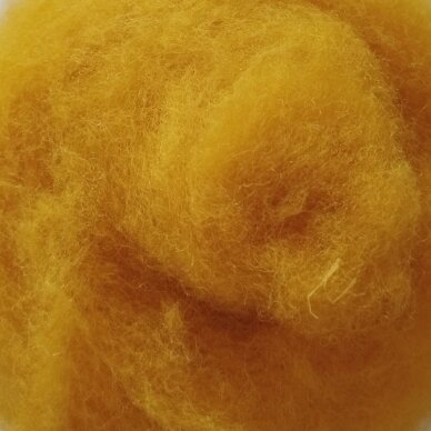 Tyrol carded wool 50g. ± 2,5g. Color - yellow, 27 - 32 mik. (Kopija)