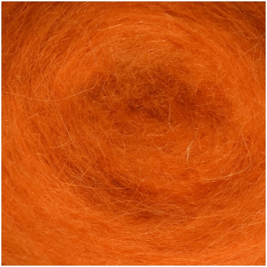 Tyrol carded wool 50g. ± 2,5g. Color - orange, 27 - 32 mik.