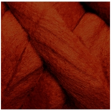 Wool tops 50g. ± 2,5g. Color - brick, 26 - 31 mik.