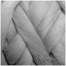 Wool tops 50g. ± 2,5g. Color - light gray, 26 - 31 mik.