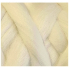 Wool tops 50g. ± 2,5g. Color - naturally white, 26 - 31 mik.