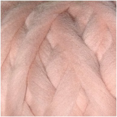 Wool tops 50g. ± 2,5g. Color - antique pink, 26 - 31 mik.
