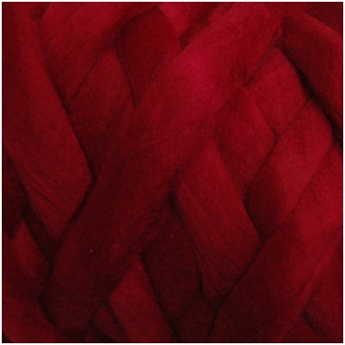 Wool tops 50g. ± 2,5g. Color - bordeaux, 26 - 31 mik.