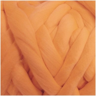 Wool tops 50g. ± 2,5g. Color - light orange, 26 - 31 mik.
