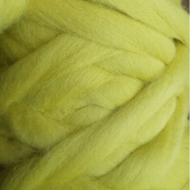 Wool tops 50g. ± 2,5g. Color - lime, 26 - 31 mik.