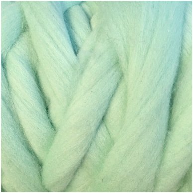 Wool tops 50g. ± 2,5g. Color - mint, 26 - 31 mik.