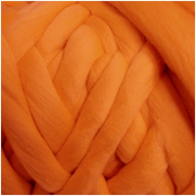Wool tops 50g. ± 2,5g. Color - orange , 26 - 31 mik.