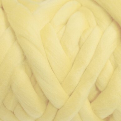Wool tops 50g. ± 2,5g. Color - pastel yellow, 26 - 31 mik. (Kopija)