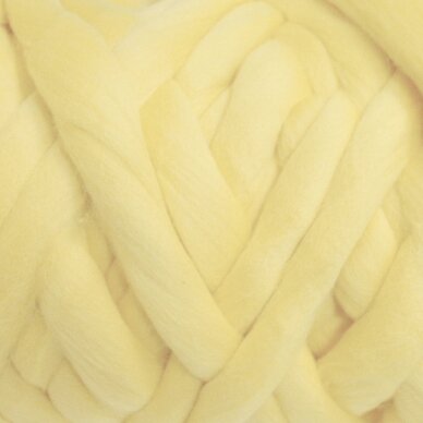 Wool tops 50g. ± 2,5g. Color - pastel yellow, 26 - 31 mik. (Kopija) Wool tops 50g. ± 2,5g. Color - pastel yellow, 26 - 31 mik. (Kopija)