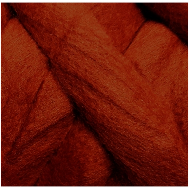 Wool tops 50g. ± 2,5g. Color - brick, 26 - 31 mik.