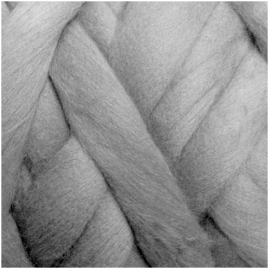 Wool tops 50g. ± 2,5g. Color - light gray, 26 - 31 mik.