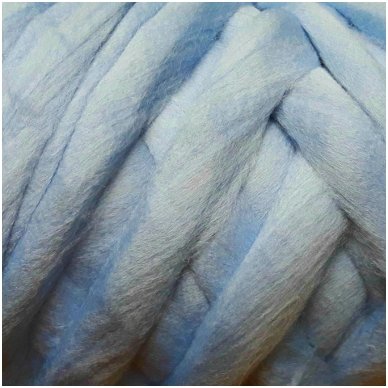 Wool tops 50g. ± 2,5g. Color - light blue, 26 - 31 mik.