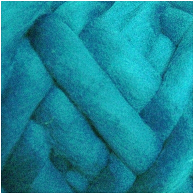 Wool tops 50g. ± 2,5g. Color - turquouse, 26 - 31 mik.