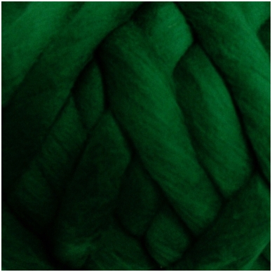 Wool tops 50g. ± 2,5g. Color - green, 26 - 31 mik.