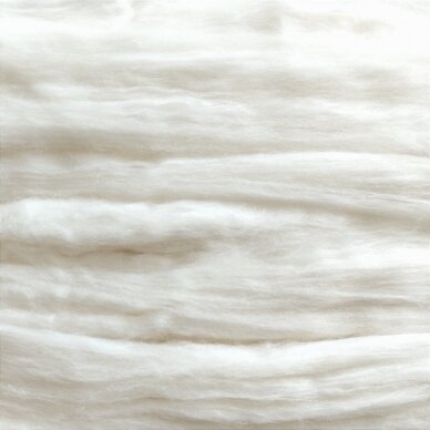 Bambuko pluoštas veltų gaminių dekoravimui. Spalva - balta. Pakuotė: 10 g.
