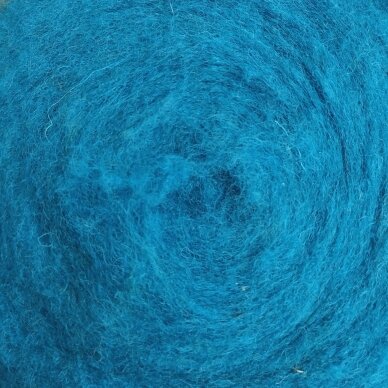 New Zealand carded wool 50g. ± 2,5g. Color - dirty turquoise, 27 - 32 mik. (Kopija)