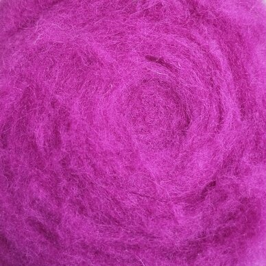 New Zealand carded wool 50g. ± 2,5g. Color - bright lilac, 27 - 32 mik. (Kopija)