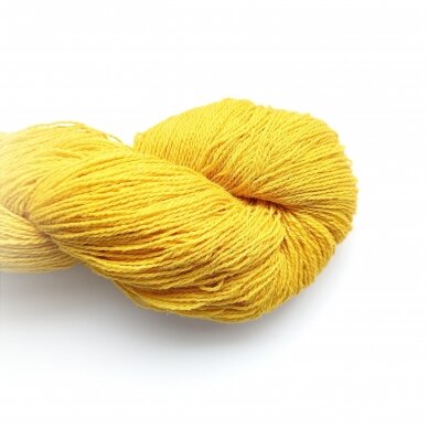 Wool yarn hank 150g. ± 5g. Color - yellow. 100% wool.