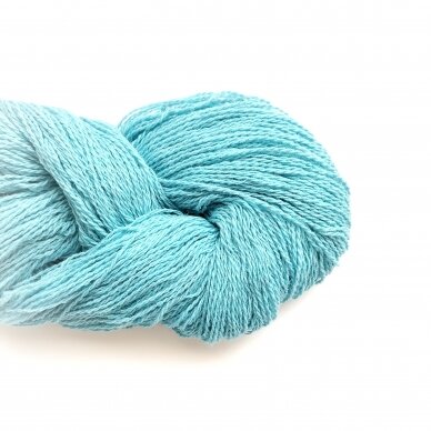 Wool yarn hank 150g. ± 5g. Color - light blue. 100% wool.