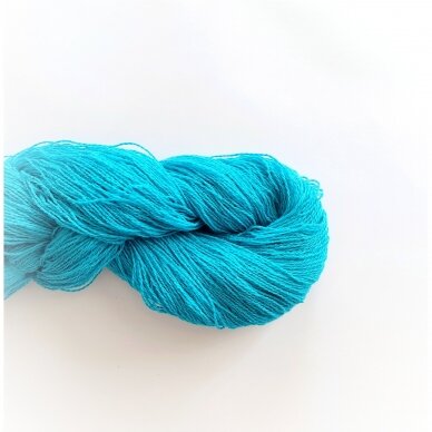 Wool yarn hank 150g. ± 5g. Color - turquoise. 100% wool.