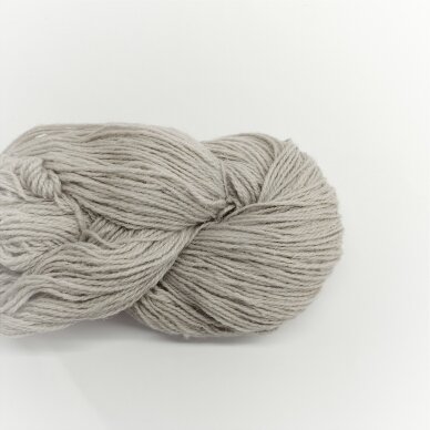 Wool yarn hank 150g. ± 5g. Color - light grey. 100% wool.