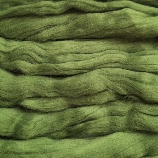 Fine wool tops 50g. ± 2,5g. Color -leaf green 18,6 - 20 mik.