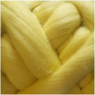 Fine wool tops 50g. ± 2,5g. Color - lemon, 18,6 - 20 mik.