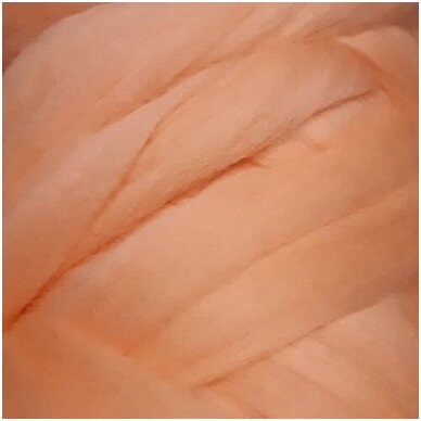 Fine wool tops 50g. ± 2,5g. Color - light orange, 18,6 - 20 mik.