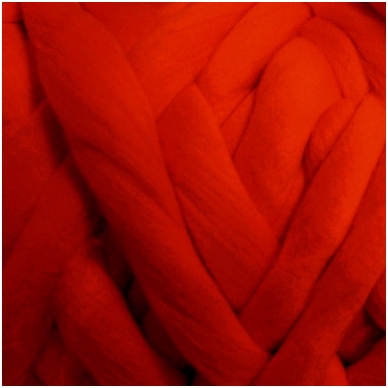 Medium Merino wool tops 50g. ± 2,5g. Color - red, 20.1 - 23 mik.