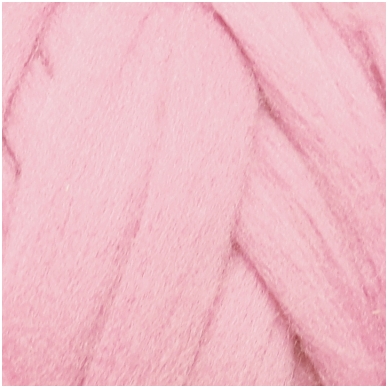 Super fine wool tops 50g. ± 2,5g. Color - light pink, 15,6 - 18,5 mik.