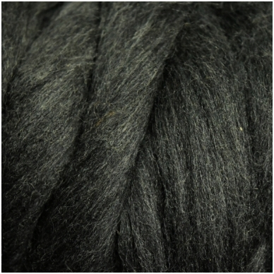Medium Merino wool tops 50g. ± 2,5g. Color - dark gray melange, 20.1 - 23 mik.
