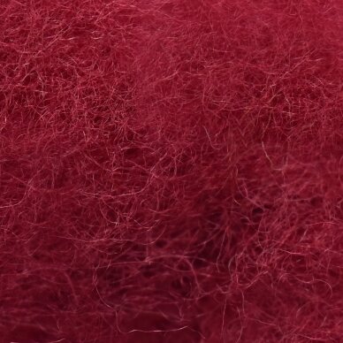 New Zealand carded wool 50g. ± 2,5g. Color - bordeaux, 27 - 32 mik. (Kopija)