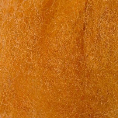 Tyrolian carded wool. Color - reddish yellow, 31 - 34 mik.