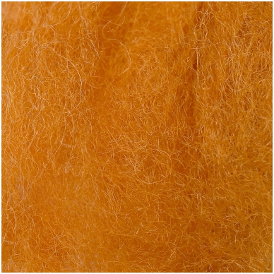 New Zealand carded wool 50g. ± 2,5g. Color - reddish yellow, 27 - 32 mik.