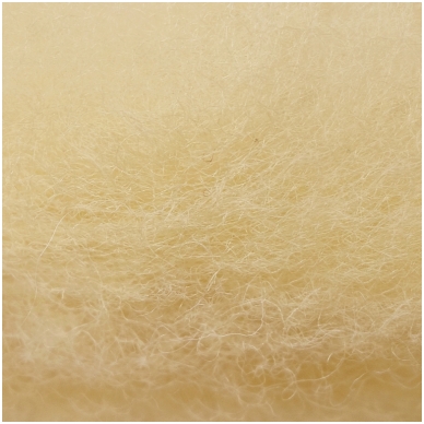 New Zealand carded wool 50g. ± 2,5g. Color - light beige, 27 - 32 mik.