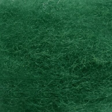 New Zealand carded wool 50g. ± 2,5g. Color - green, 27 - 32 mik. (Kopija)