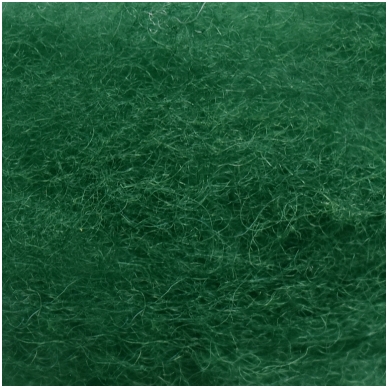 New Zealand carded wool 50g. ± 2,5g. Color - green, 27 - 32 mik.