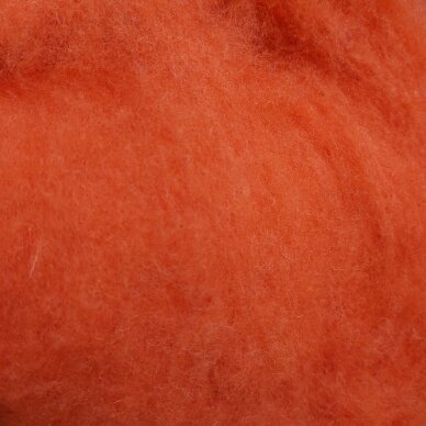 New Zealand carded wool 50g. ± 2,5g. Color - light orange, 27 - 32 mik.