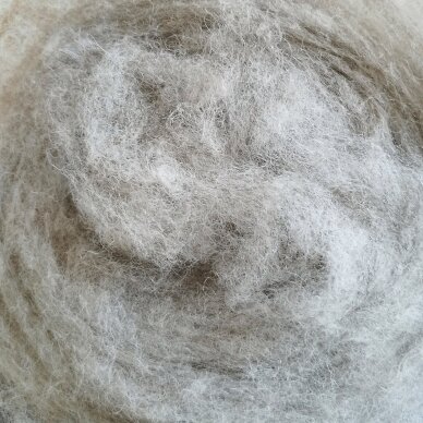 New Zealand carded wool 50g. ± 2,5g. Color - light brown melange, 27 - 32 mik.