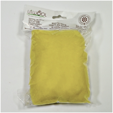 New Zealand carded wool 50g. ± 2,5g. Color - pastel yellow, 27 - 32 mik.