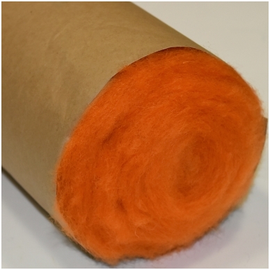New Zealand carded wool 50g. ± 2,5g. Color - orange, 27 - 32 mik.