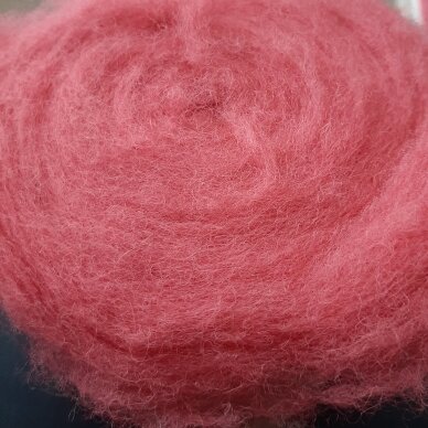 New Zealand carded wool 50g. ± 2,5g. Color - light pink, 27 - 32 mik. (Kopija)
