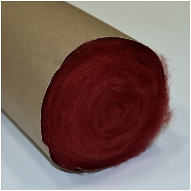 New Zealand carded wool 50g. ± 2,5g. Color - bordeaux, 27 - 32 mik.